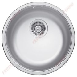 FERRO Kerek egymedencés beépíthető mosogató 43 cm / 1 medencés mosogató / sima / rozsdamentes / DR43.H, minimális esztétikai hibával, karcos, akciós