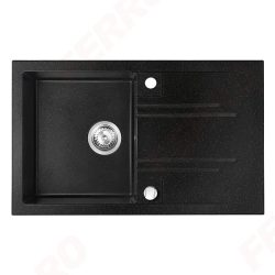 FERRO MEZZO II 1-medencés csepptálcás gr. mosogató / egymedencés mosogatótálca csepptálcával 48/78 / grafit shine/ DRGM48/78HA