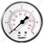   FERRO, Nyomásmérő hátsó csatlakozású 6 bar, Ø63 mm, 1/4", M6306A