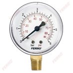   FERRO Nyomásmérő alsós csatlakozású 6 bar, Ø63 mm, 1/4", M6306R