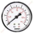   FERRO, Nyomásmérő hátsó csatlakozású 10 bar, Ø63 mm, 1/4", M6310A