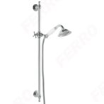   FERRO Retro Old - nosztalgia stílusú design / dizájn zuhanyszett 1 funkciós fehér-króm zuhanyfejjel, állítható zuhanytartóval, króm kivitel, N160