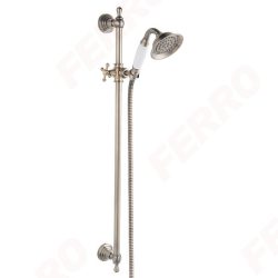 FERRO Retro Old Bronze - nosztalgia stílusú design / dizájn zuhanyszett 1 funkciós zuhanyfejjel, állítható zuhanytartóval, antik bronz színű kivitel, N160BR