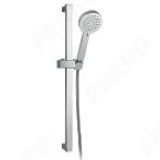   FERRO Vigo - Rudas / állítható / csúszkás zuhanyszett kézizuhannyal 3 funkciós zuhanyfejjel, fém gégecsővel komplett, króm, N320