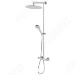   FERRO Trevi komplett zuhanyrendszer / zuhanyszett fejzuhannyal, kézizuhannyal, termosztátos csapteleppel, kerek design, NP75-TRV7U
