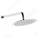   FERRO SLIMLINE fali fejzuhany szett: Ø 200 mm / Ø 20 cm-es rozsdamentes acél zuhanyfej / fejzuhany tányér gömbcsuklós állítható dőlésszögű fali zuhanykarral, kerek design, króm, NPT11