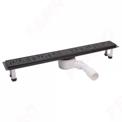 ORA rozsdamentes acél zuhanyfolyóka polírozott ráccsal 70 cm, fekete, FERRO, OL1-70-BL