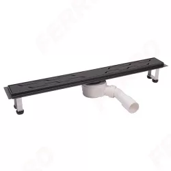 Rozsdam. burkolható zuhanyfolyóka polírozott ráccsal 70 cm, fekete, FERRO, OLP1-70-BL Rozsdam. burkolható zuhanyfolyóka polírozott ráccsal 70 cm, fekete, FERRO, OLP1-70-BL