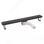   Rozsdam. burkolható zuhanyfolyóka polírozott ráccsal 80 cm, fekete, FERRO, OLP1-80-BL