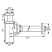 FERRO ROTONDO hengeres design / dizájn búraszifon mosdóhoz / mosdószifon, G5/4" x 32 mm, szálcsiszolt nikkel kivitel, S282NC