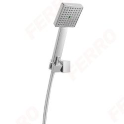 FERRO Amigo VerdeLine - kézizuhanyszett állítható fali fix zuhanytartóval, 1 funkciós kézizuhannyal, silver zuhanygégecsővel, víztakarékos, króm, U190VL-B