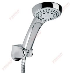 FERRO Sera 5 funkciós kézizuhannyal zuhanyszett fix fali tartóval, zuhanygégecsővel, króm, U500