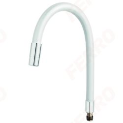 FERRO Elastico - rugalmas / flexibilis / hajlítható kifolyócső mosogató csaptelephez, fehér színű kivitel, W100W-B