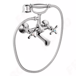 FERRO Retro Kádcsaptelep / kád-zuhany csaptelep / kádtöltő zuhanyszettel, króm XR11