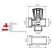 FERRO Mosógép szelep fali szereléshez / fali csaptelep mögé szerelhető mosógépcsap, toldó elemmel (3/4" x 3/4" x 3/4"), Z250