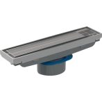 Geberit CleanLine zuhanyfolyóka / kis méretű beépíthető zuhany padló összefolyó, burkolható / csempézhető, burkolat behelyezéséhez, szálcsiszolt rozsdamentes kivitel, 18 cm-es, 154.455.00.1