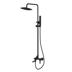 Invena GLAMOUR INVENA TREND zuhanyszett, 1 funkciós, fejzuhannyal, csapteleppel, fekete, waterplating bevonat, AU-05-B04-V