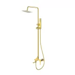   Invena GLAMOUR INVENA TREND zuhanyszett, 1 funkciós, fejzuhannyal, csapteleppel, arany, PVD bevonat, AU-05-B09-V