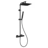   Invena SVART BLACK zuhanyszett, 1 funkciós, fejzuhannyal, zuhanycsapteleppel, fekete, waterplating bevonat, AU-85-004-X