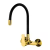   Invena VERSO fali mosogatócsaptelep - flexi kifolyóval, fali, fekete-arany, PVD/Waterplating, BC-82-E49-L