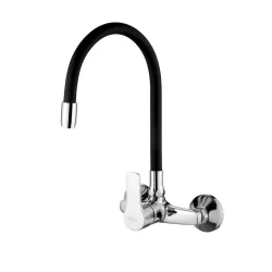 Invena VERSO fali mosogatócsaptelep - flexi kifolyóval, fali, fekete-króm, BC-82-E4S-L