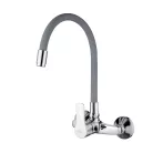   Invena VERSO fali mosogatócsaptelep - flexi kifolyóval, fali, szürke, BC-82-E5S-L