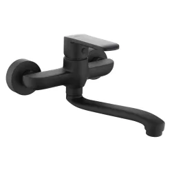 Invena SIROS BLACK konyhai csaptelep, fali, fekete, waterplating bevonat, BC-90-004-A
