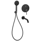   Invena DAFNI 2 funkciós kádcsaptelep, falsík alá építhető, kézi zuhannyal, fekete, waterplating bevonat, BS-88-W04-A