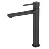   Invena GLAMOUR INVENA TREND magasított egykaros mosdócsaptelep / mosdó csaptelep, álló, fekete színű kivitel, waterplating bevonat, BU-02-W04-V