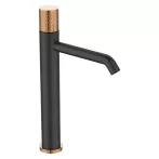   Invena MOONLIGHT magasított mosdócsaptelep, álló, fekete-rózsa arany, PVD/Waterplating, BU-77-W14-V