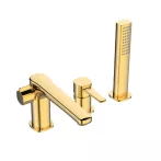   Invena GLAMOUR  kádcsaptelep, perembe szerelhető háromlyukú, arany, PVD bevonat, BW-02-S09-V