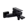   Invena PAROS BLACK kádcsaptelep, fali, zuhanyszett nélkül, fekete, waterplating bevonat, BW-09-004-A