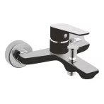   Invena DOKOS kádcsaptelep, fali, zuhanyszett nélkül, fekete-króm, BW-19-004-V