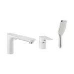   Invena DOKOS kádcsaptelep, perembe szerelhető háromlyukú, fehér-króm, BW-19-S02-V