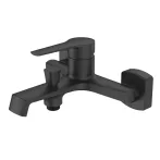   Invena FIRA kádcsaptelep, fali, zuhanyszett nélkül, fekete, waterplating bevonat, BW-71-004-V