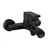   Invena SIROS BLACK kádcsaptelep, fali, zuhanyszett nélkül, fekete, waterplating bevonat, BW-90-004-A