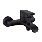   Invena SIROS BLACK kádcsaptelep, fali, zuhanyszett nélkül, fekete, waterplating bevonat, BW-90-004-A