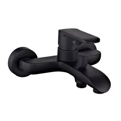 Invena SIROS BLACK kádcsaptelep, fali, zuhanyszett nélkül, fekete, waterplating bevonat, BW-90-004-A