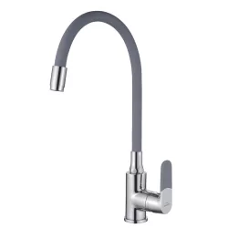 Invena JOGA konyhai csaptelep, álló, flexibilis kifolyócsővel, szürke-króm, BZ-32-L05-C Invena JOGA konyhai csaptelep, álló, flexibilis kifolyócsővel, szürke-króm, BZ-32-L05-C
