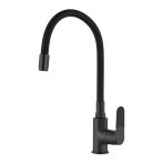   Invena JOGA PLUS egykaros álló konyhai mosogató csaptelep flexibilis / hajlítható kifolyócsővel, fekete színű kivitel, waterplating bevonat, BZ-32-P04-C