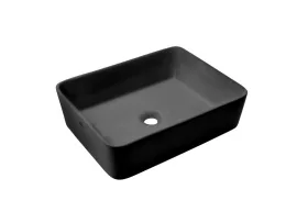 Invena NYKS mosdókagyló, négyszögletű, asztali, 47,5 cm, fekete, CE-11-005-C