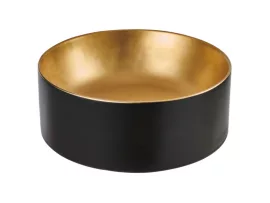 Invena KETO mosdókagyló, kerek, asztali, átmérő 42 cm, fekete-arany, PVD/Waterplating, CE-14-017-C Invena KETO mosdókagyló, kerek, asztali, átmérő 42 cm, fekete-arany, PVD/Waterplating, CE-14-017-C