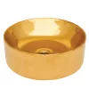  Invena KOS mosdókagyló, kerek, asztali, átmérő 42 cm, fényes, arany, PVD/Waterplating, CE-38-009-C