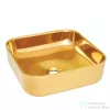   Invena MALAGA mosdókagyló, négyszögletű, asztali, 39 cm, fényes, arany, PVD/Waterplating, CE-39-009-C