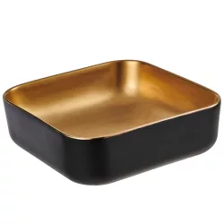 Invena MALAGA mosdókagyló, négyszögletű, asztali, 39 cm, fekete-arany, PVD/Waterplating, CE-39-017-C Invena MALAGA mosdókagyló, négyszögletű, asztali, 39 cm, fekete-arany, PVD/Waterplating, CE-39-017-C