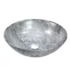   Invena TINOS mosdókagyló, kerek, asztali, átmérő 39,5 cm, márvány hatású, szürke, CE-43-707-C
