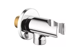 Invena Sarokcsatlakozó zuhanytartóval zuhanycsőhöz, kerek, 1/2" , króm, SC-P1-002-O Invena Sarokcsatlakozó zuhanytartóval zuhanycsőhöz, kerek, 1/2" , króm, SC-P1-002-O