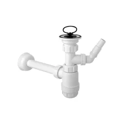 McAlpine mosdószifon / mosdó búraszifon, műanyag, állítható leeresztő + mosogép csatlakozó, 6/4"-40 mm, HC1LWM-40