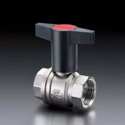 Oventrop Optibal golyóscsap / gömbcsap műanyag fogantyúval BB / BB-s 3/4"-os / DN20, sárgaréz / réz / 1077106 vízre