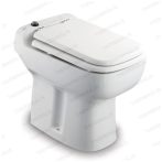   TECMA Prestige 50 kompakt, kis méretű kerámia wc-vel egybeépített darálós WC, szennyvízátemelő / átemelő, fém zsanéros magas minőségű WC ülőkével